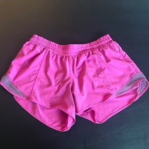 Lululemon Hotty Hot LR 4” shorts, size 12 in Sonic Pink